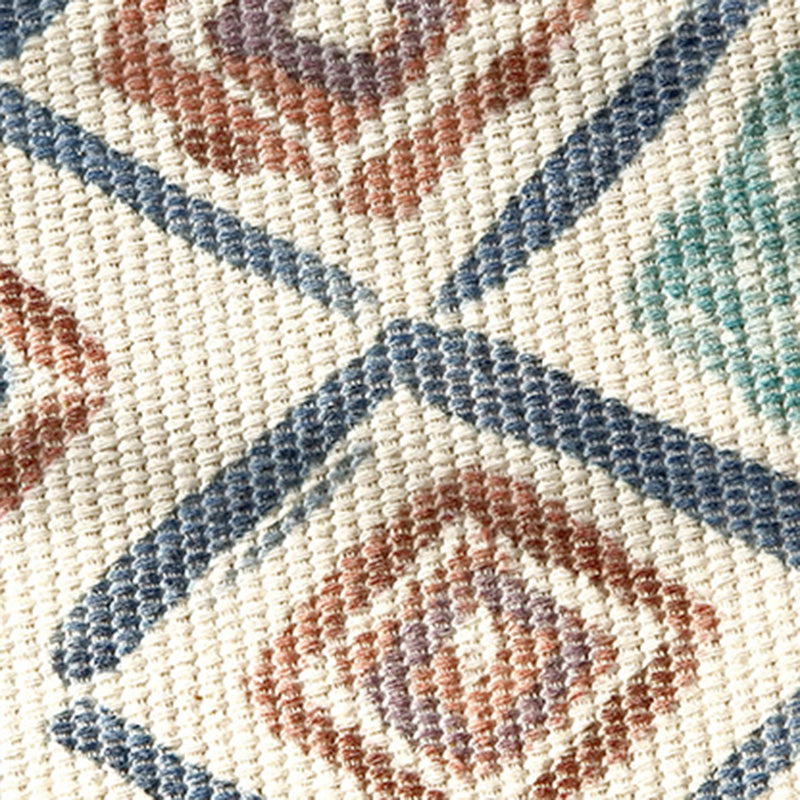 Retro Multi Color Moroccan Carpet Cotton Blend Tribal Symbols Carpet Machine Washable Carpet with Tassels for Room