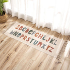 Nostalgia Tribal Pattern Rug Multicolored Synthetic Area Rug Pet-Friendly Easy Care Rug with Fringes for Bedroom