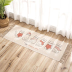 Nostalgia Tribal Pattern Carpet Multicolored Synthetic Carpet Pet Friendly Easy Care Carpet with Fringes for the Bedroom