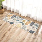 Nostalgia Tribal Pattern Rug Multicolored Synthetic Area Rug Pet-Friendly Easy Care Rug with Fringes for Bedroom