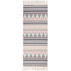 Americana Bedroom Rug Multicolored geometric print area rug machine washable easy care with fringes