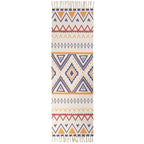 Americana Bedroom Rug Multicolored geometric print area rug machine washable easy care with fringes