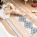 Southwest Bedroom Carpet Multi Color Tribal Pattern Area Rug Cotton Blend Machine Washable Stain Resistant Rug