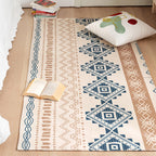 Southwest Bedroom Carpet Multi Color Tribal Pattern Area Rug Cotton Blend Machine Washable Stain Resistant Rug