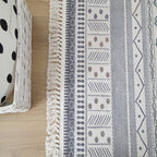 Western Living Room Rug Multicolored Geo Pattern Rug Cotton Blend Washable Handwoven Rug with Fringes