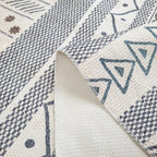 Multicolor living room wallpaper Moroccan geometric print rug cotton blend machine washable braided rug