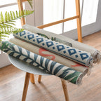 Western Bedroom Carpet Multicolored geometric print rug cotton blend machine washable easy care with fringes