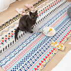 Comfort Western Rug Multicolored Floral Printed Rug Non-Slip Pet-Friendly Rug for Room