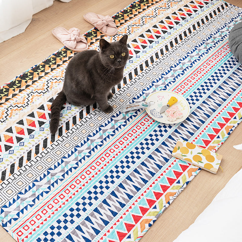 Comfort Western Rug Multicolored Floral Printed Rug Non-Slip Pet-Friendly Rug for Room