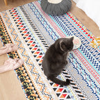 Comfort Western Rug Multicolored Floral Printed Rug Non-Slip Pet-Friendly Rug for Room