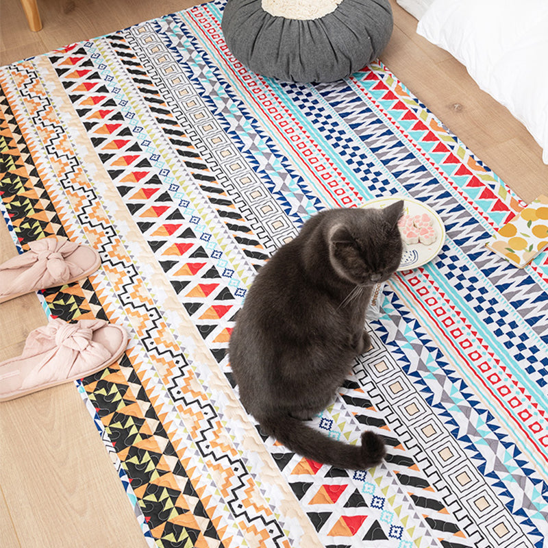 Comfort Western Rug Multicolored Floral Printed Rug Non-Slip Pet-Friendly Rug for Room