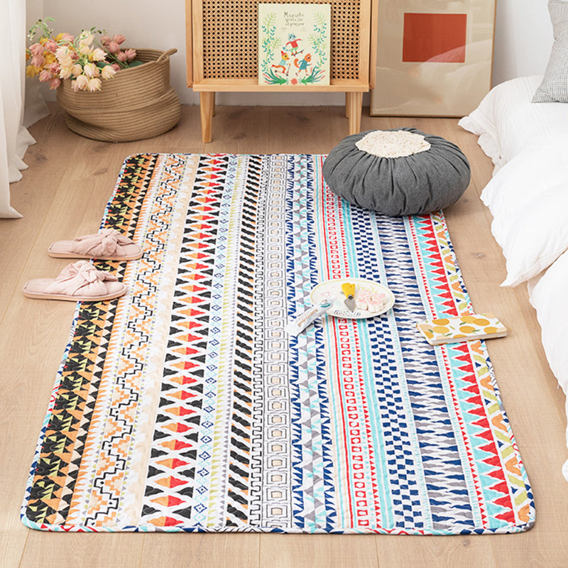 Comfort Western Rug Multicolored Floral Printed Rug Non-Slip Pet-Friendly Rug for Room