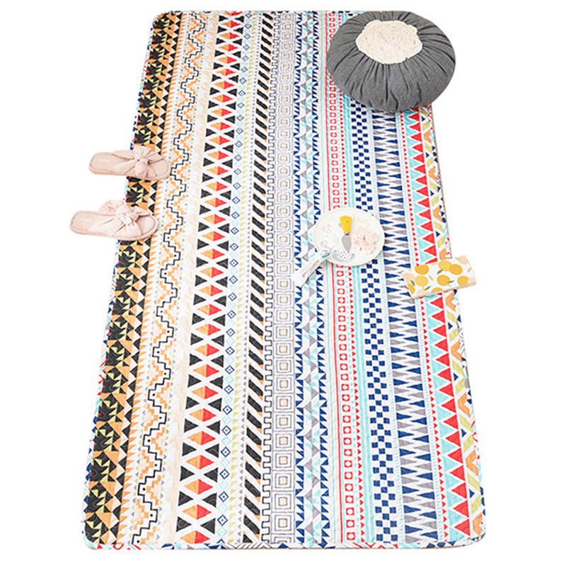 Comfort Western Rug Multicolored Floral Printed Rug Non-Slip Pet-Friendly Rug for Room