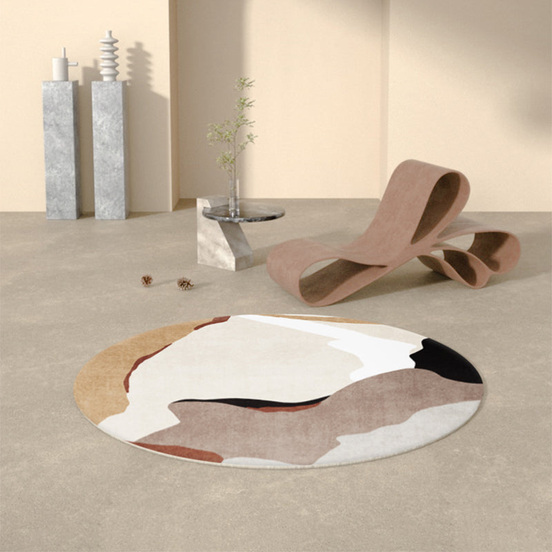 Multi Color Home Decor Rug Trendy Abstract Printed Area Rug Polyester Non-Slip Backing Washable Rug