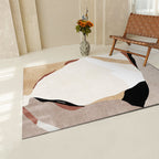 Multi Color Home Decor Rug Trendy Abstract Printed Area Rug Polyester Non-Slip Backing Washable Rug