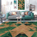 Contemporary Area Rug Multi-colored Geo Printed Carpet Synthetic Non-slip Machine Washable Rug