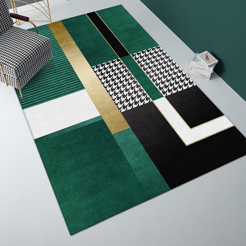 Novelty Abstract Printed Carpet Multi Colored Cotton Blend Area Rug Easy Maintenance Non-Slip Backing Carpet for Living Room