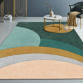 Novelty Abstract Printed Carpet Multi Colored Cotton Blend Area Rug Easy Maintenance Non-Slip Backing Carpet for Living Room