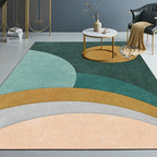 Novelty Abstract Printed Carpet Multi Colored Cotton Blend Area Rug Easy Maintenance Non-Slip Backing Carpet for Living Room