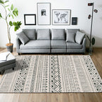 Ethnically Geometric Printed Rug Multi Colors Cotton Blend Indoor Rug Pet Friendly Easy Care Area Rug for Living Room