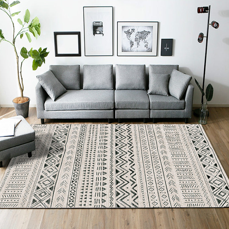 Ethnically Geometric Printed Rug Multi Colors Cotton Blend Indoor Rug Pet Friendly Easy Care Area Rug for Living Room