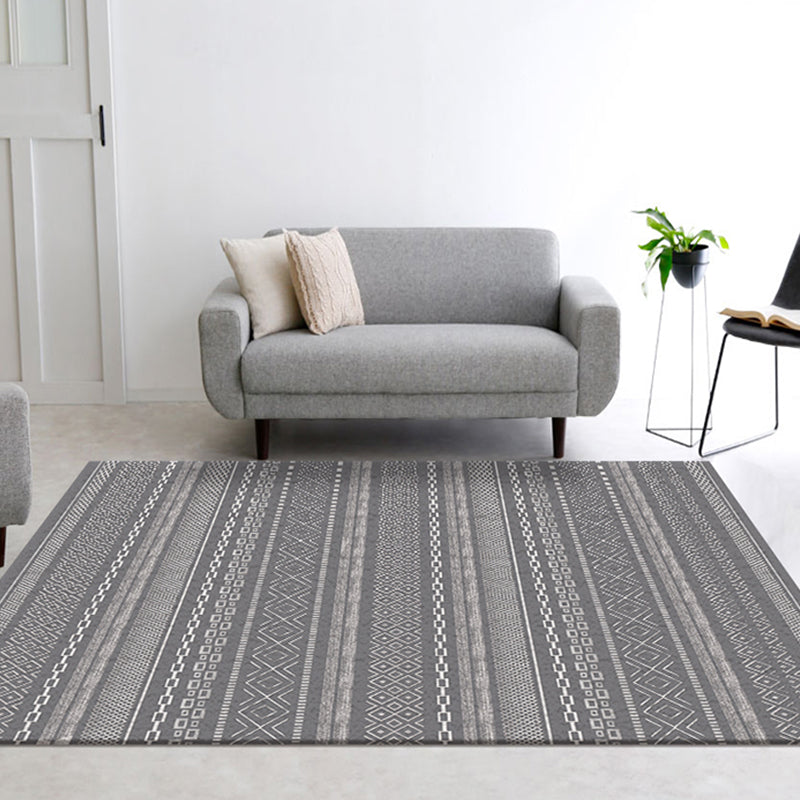 Ethnically Geometric Printed Rug Multi Colors Cotton Blend Indoor Rug Pet Friendly Easy Care Area Rug for Living Room