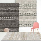 Ethnically Geometric Printed Rug Multi Colors Cotton Blend Indoor Rug Pet Friendly Easy Care Area Rug for Living Room