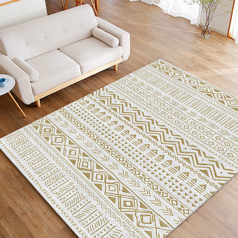 Ethnically Geometric Printed Rug Multi Colors Cotton Blend Indoor Rug Pet Friendly Easy Care Area Rug for Living Room