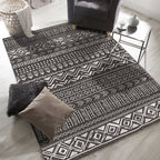 Ethnically Geometric Printed Rug Multi Colors Cotton Blend Indoor Rug Pet Friendly Easy Care Area Rug for Living Room