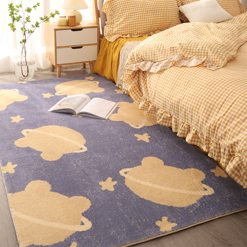 Beautiful children's room carpet Multicolored cartoon print area rug synthetic non-slip backing pet-friendly carpet