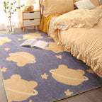 Beautiful children's room carpet Multicolored cartoon print area rug synthetic non-slip backing pet-friendly carpet