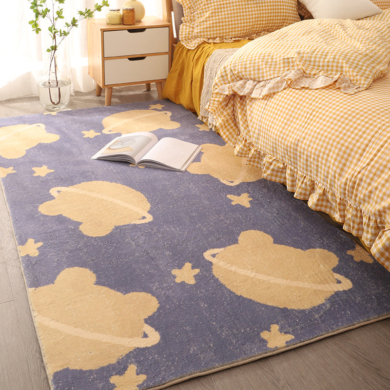 Beautiful children's room carpet Multicolored cartoon print area rug synthetic non-slip backing pet-friendly carpet