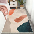 Relaxing abstract printed rug multicolored lambswool rug non-slip backing pet-friendly washable rug for rooms