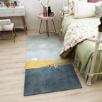 Multicolored Bedroom Rug Western Color Block Area Rug Polyester Easy Care Machine Washable Indoor Carpet