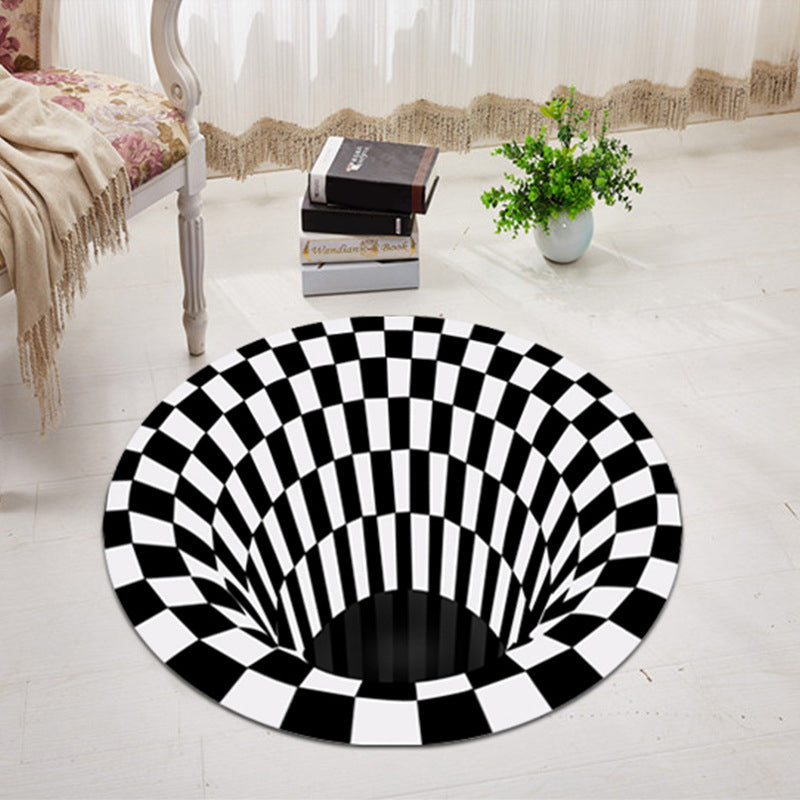 Multicolored unique carpet Synthetic 3D geometric print carpet non-slip backing pet-friendly carpet for bedroom