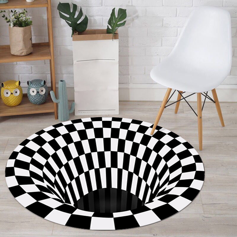 Multicolored unique carpet Synthetic 3D geometric print carpet non-slip backing pet-friendly carpet for bedroom