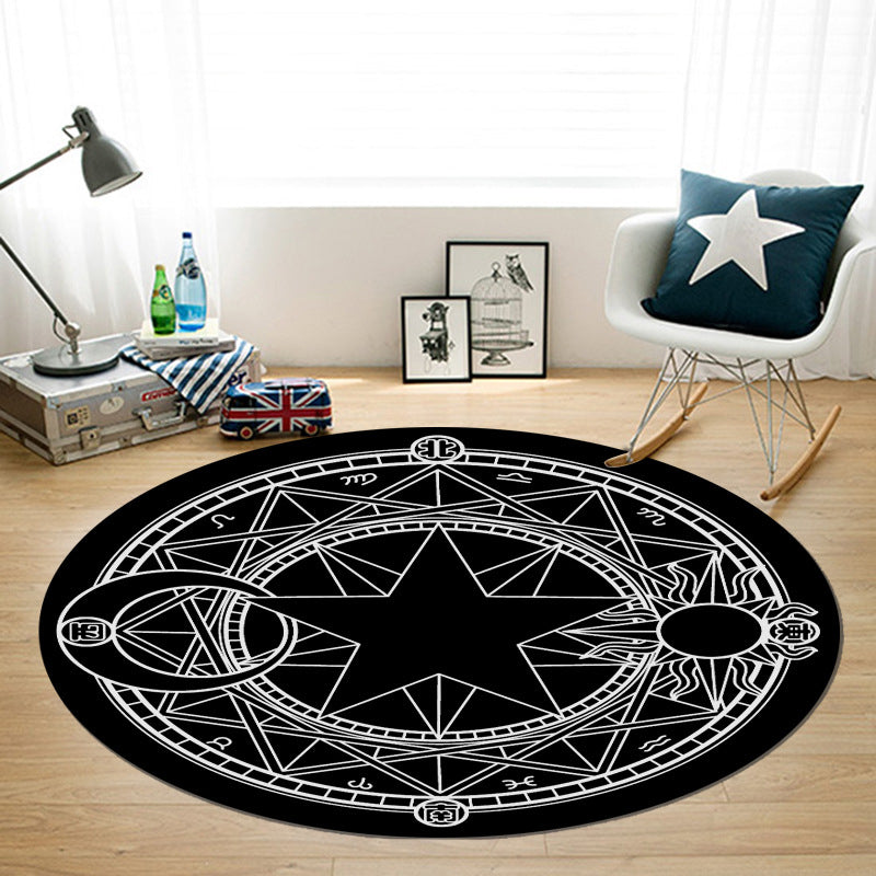 Multicolored unique carpet Synthetic 3D geometric print carpet non-slip backing pet-friendly carpet for bedroom