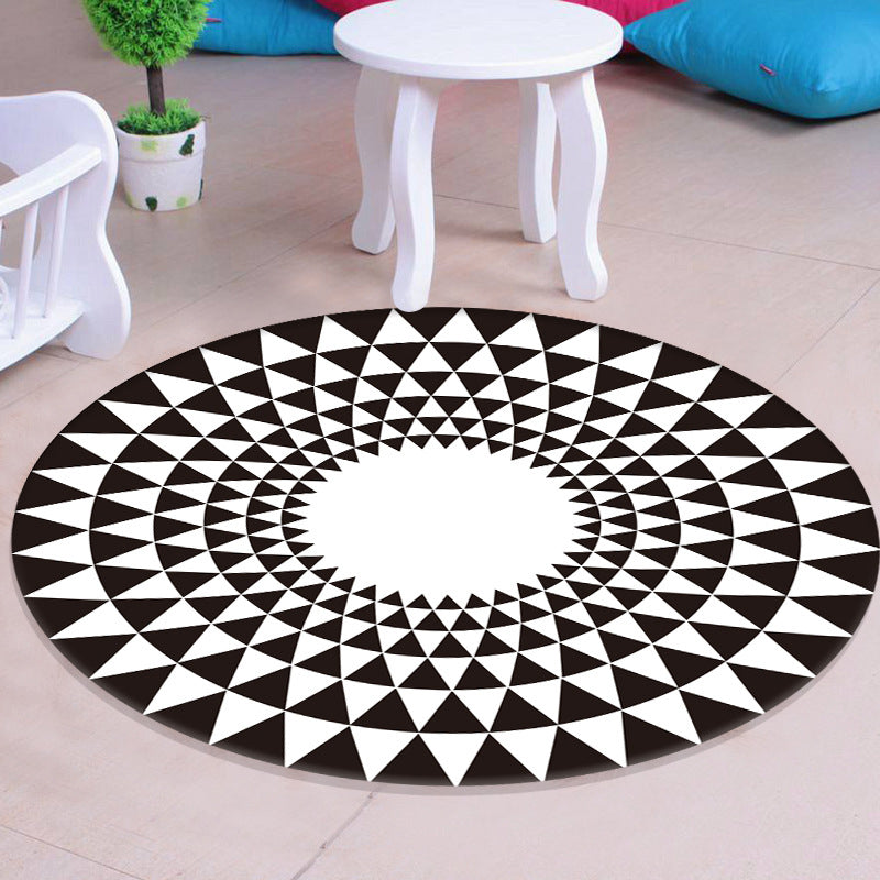 Multicolored unique carpet Synthetic 3D geometric print carpet non-slip backing pet-friendly carpet for bedroom