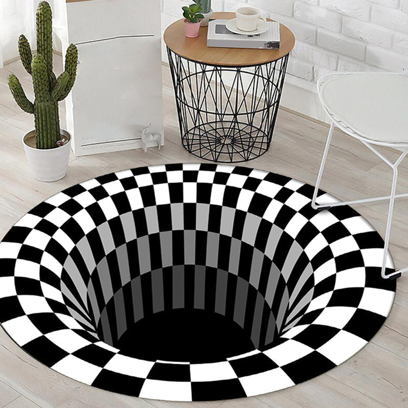Scandinavian decorative carpet Multicolored 3D check carpet Polypropylene Easy care Machine washable carpet