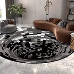 Scandinavian decorative carpet Multicolored 3D check carpet Polypropylene Easy care Machine washable carpet