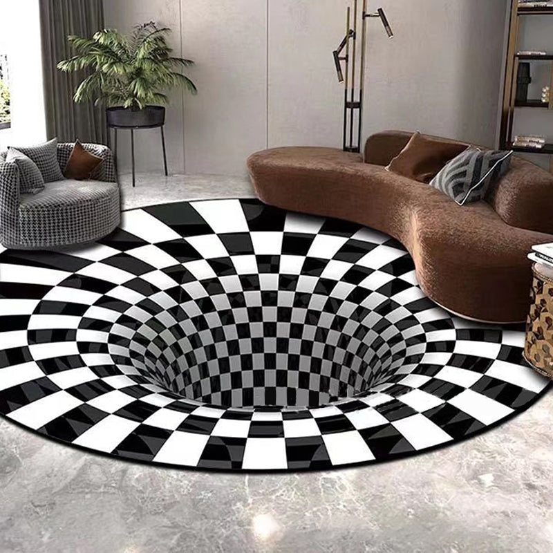Scandinavian decorative carpet Multicolored 3D check carpet Polypropylene Easy care Machine washable carpet