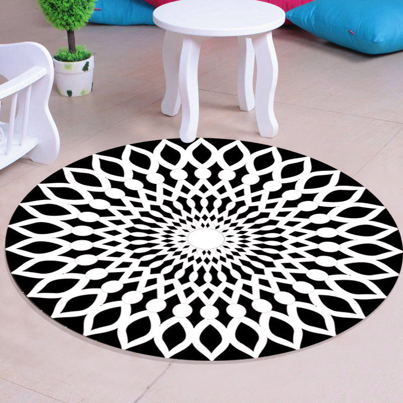 Scandinavian decorative carpet Multicolored 3D check carpet Polypropylene Easy care Machine washable carpet