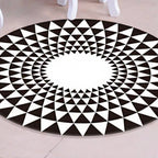Scandinavian decorative carpet Multicolored 3D check carpet Polypropylene Easy care Machine washable carpet