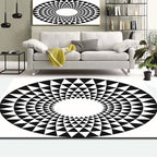 Colorful Living Room Rug Funky 3D Geometric Rug for Indoor Use Synthetic Non-Slip Back Washable Rug
