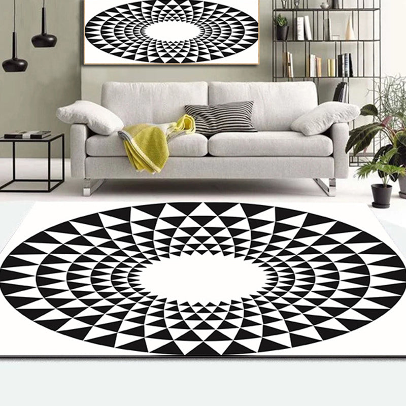 Colorful Living Room Rug Funky 3D Geometric Rug for Indoor Use Synthetic Non-Slip Back Washable Rug