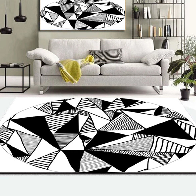 Colorful Living Room Rug Funky 3D Geometric Rug for Indoor Use Synthetic Non-Slip Back Washable Rug