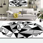 Colorful Living Room Rug Funky 3D Geometric Rug for Indoor Use Synthetic Non-Slip Back Washable Rug