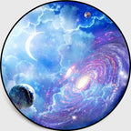 Casual Purple-Blue Creative Rug Polypropylene 3D Universe Area Rug Non-Slip Back Washable Rug for Home