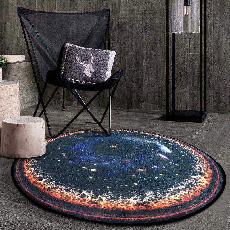 Multicolored novelty carpet polyester 3D starry sky rug non-slip machine washable easy care carpet for children