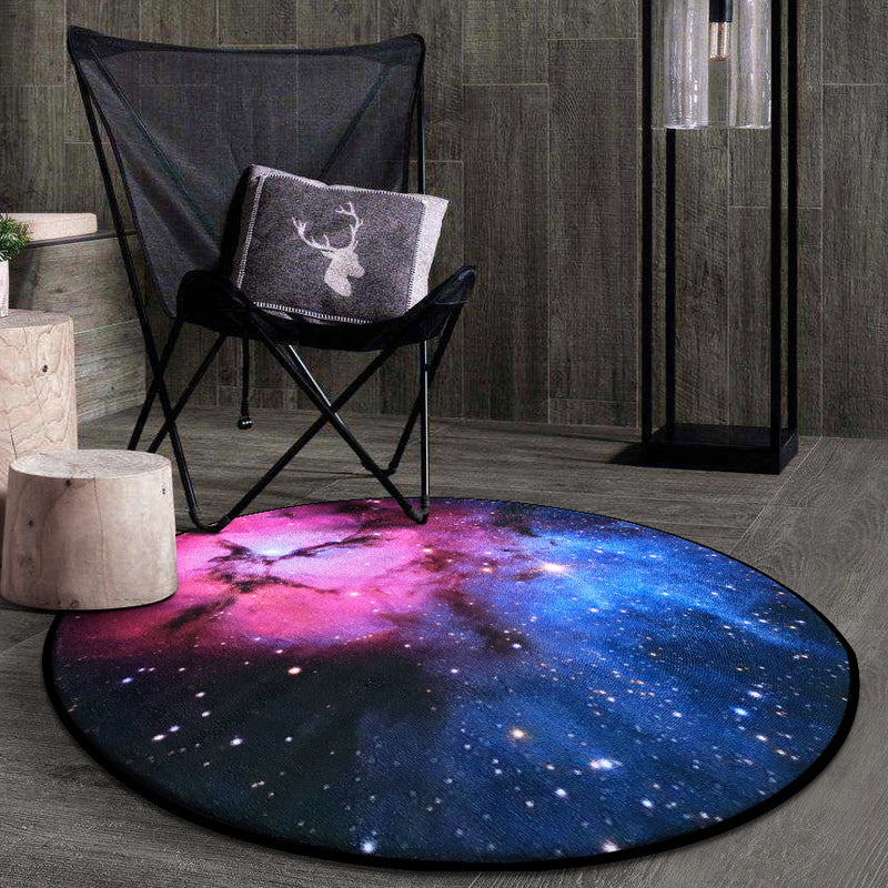 Multicolored novelty carpet polyester 3D starry sky rug non-slip machine washable easy care carpet for children